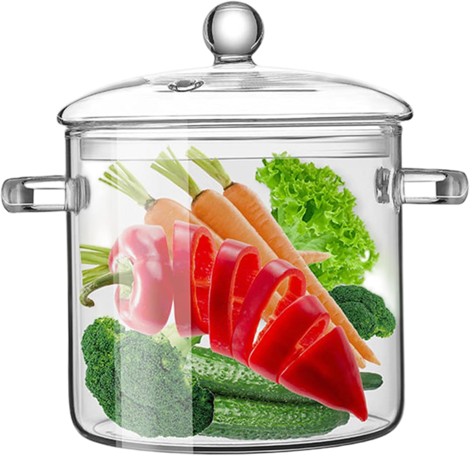 Glaskochtopf 1600 Ml Hitzebeständiger Transparenter Nudelkarten Mit Deckel Mit Zwei Griffen Atmungsaktivem Lochglas -topf Für Pasta -nudeln Suppe Milch Eintopf Kleiner Stockpot Für Küchenkochen