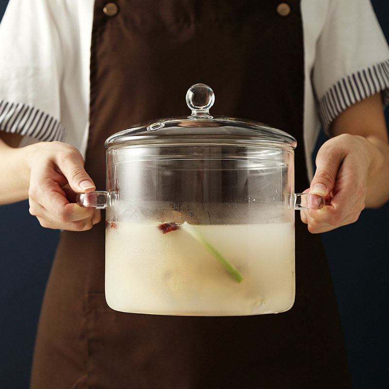 Teiliges Glastopf-set Zum Kochen Auf Dem Herd, Glastopf Mit Deckel, Hitzebeständig, Transparent, Töpfe Und Pfannen, Set, Herdplatte, Kochgeschirr, Köcheltopf Mit Deckel Für Suppe, Milch