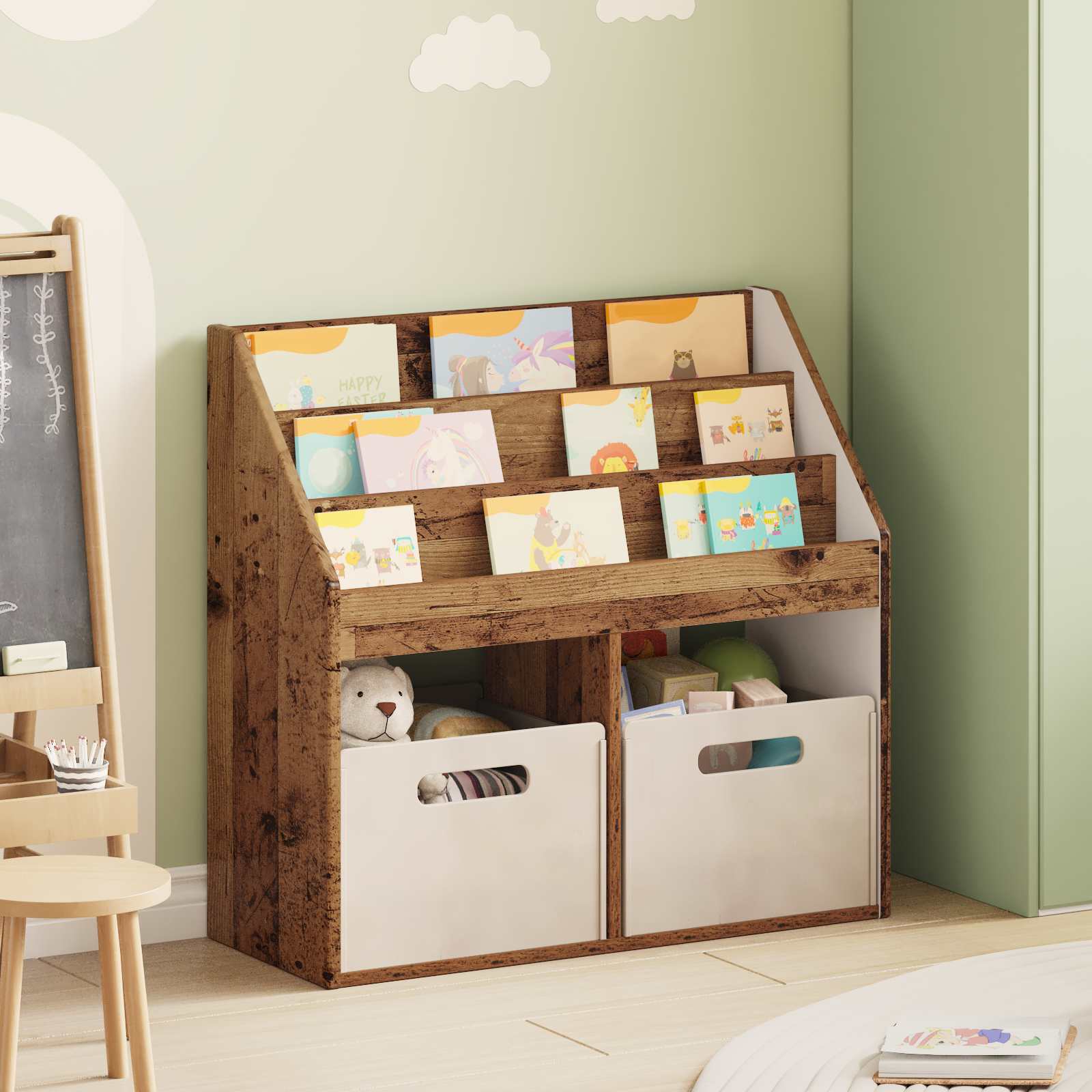 Kinderregal Altholz 72,5 X 29,5 X 69 Cm Holzwerkstoff