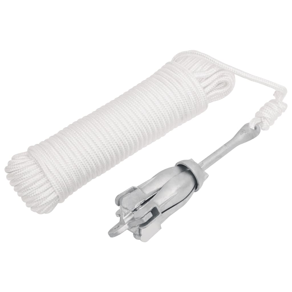 Klappanker Mit Seil Silbern 1,5 Kg Temperguss