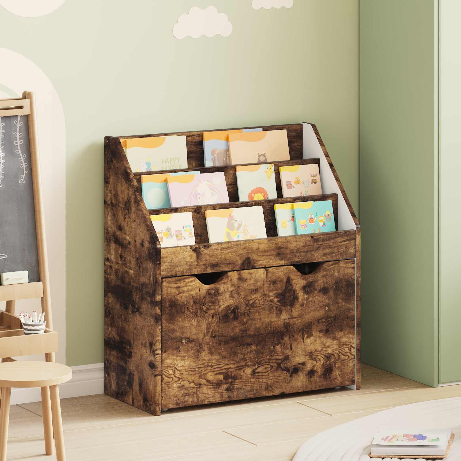 Kinderregal Geräucherte Eiche 60 X 29,5 X 69 Cm Holzwerkstoff