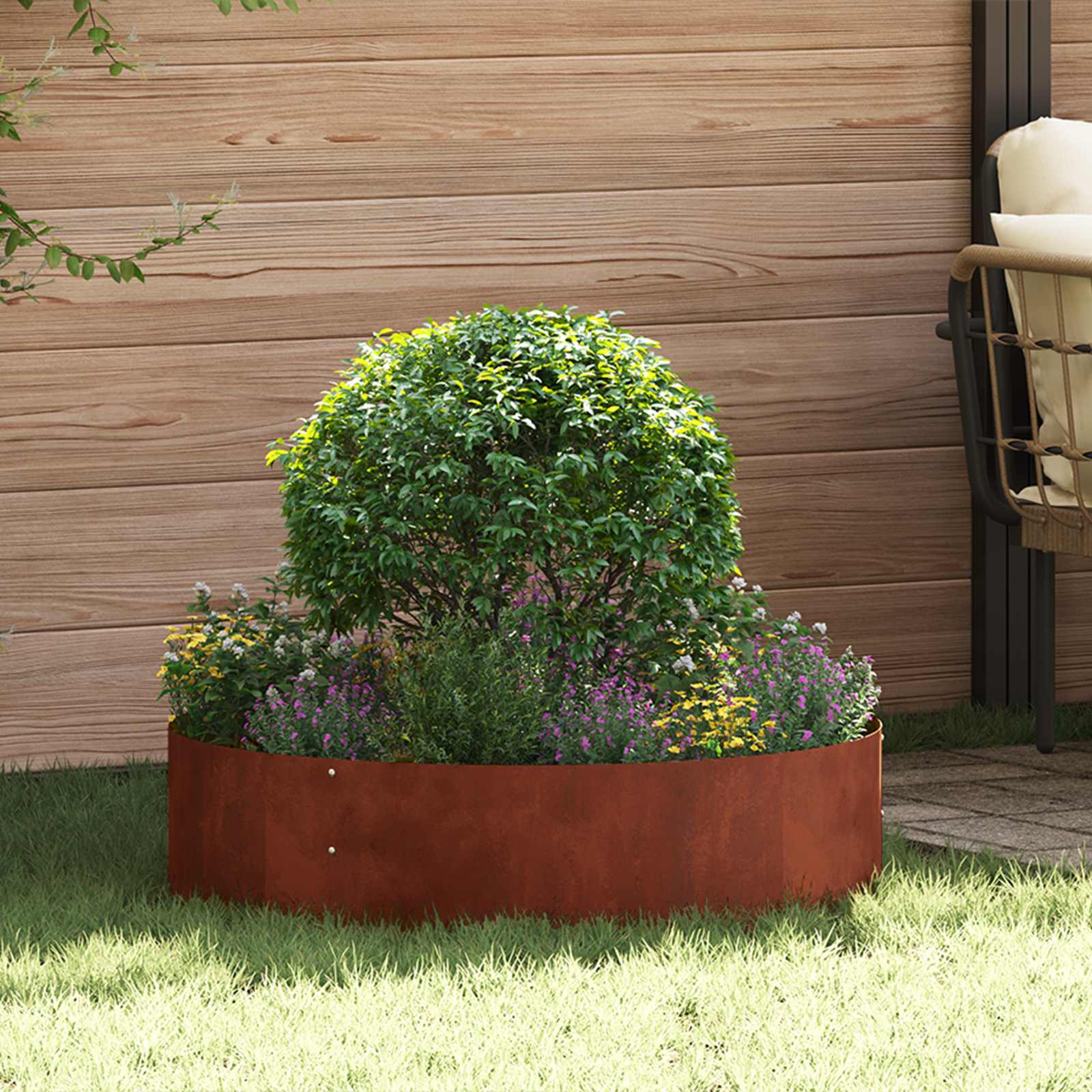 Pflanzenring Braun 80 X 80 X 20 Cm Wetterfeststahl