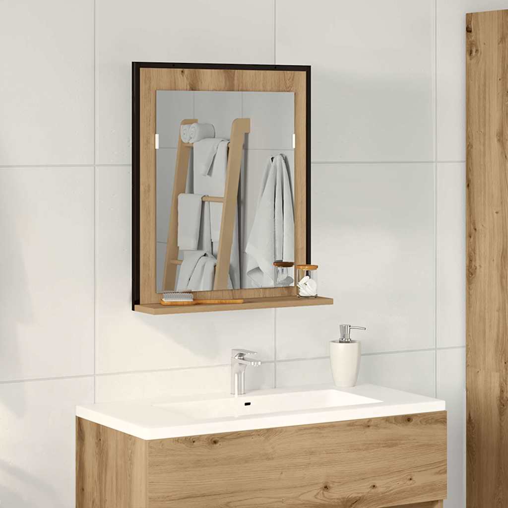 Spiegel Artisan-eiche 50 X 12 X 60 Cm Glas Und Engineered Holz