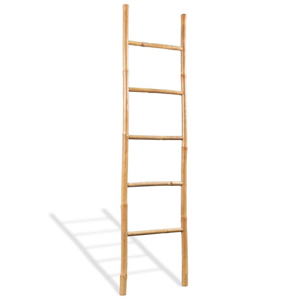 Handtuchleiter Mit 5 Sprossen Bambus 150 Cm