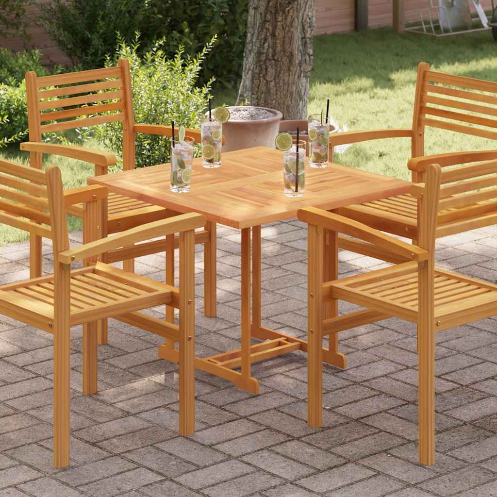 Tischplatte Massivholz Teak Quadratisch 80×80×2,5 Cm