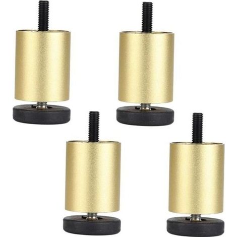 Set Mit 4 Verstellbaren Möbelfüßen Aus Aluminiumlegierung, Ersatzfüße Für Sofa Und Bett, Gold, 6 Cm