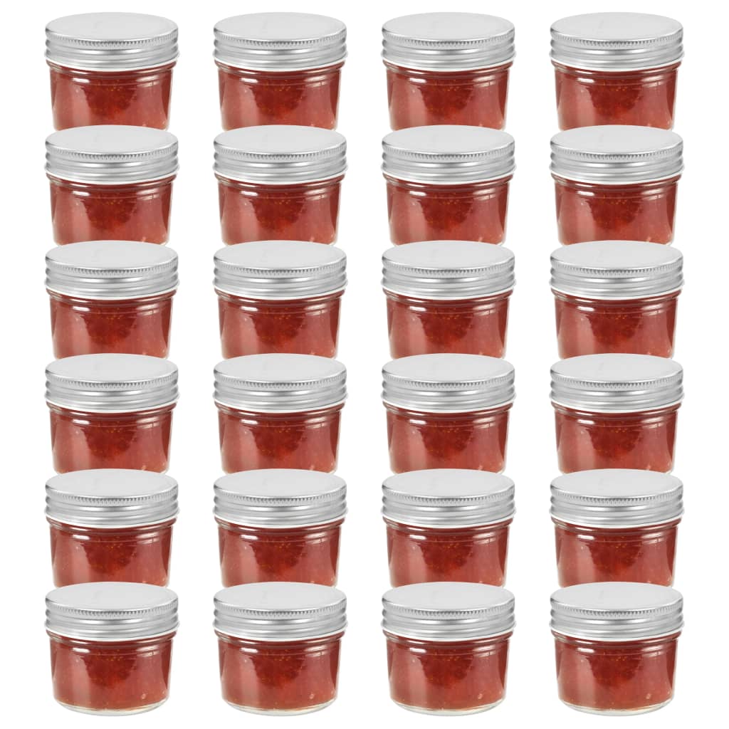 Marmeladengläser Mit Silbernen Deckeln 24 Stk. 110 Ml