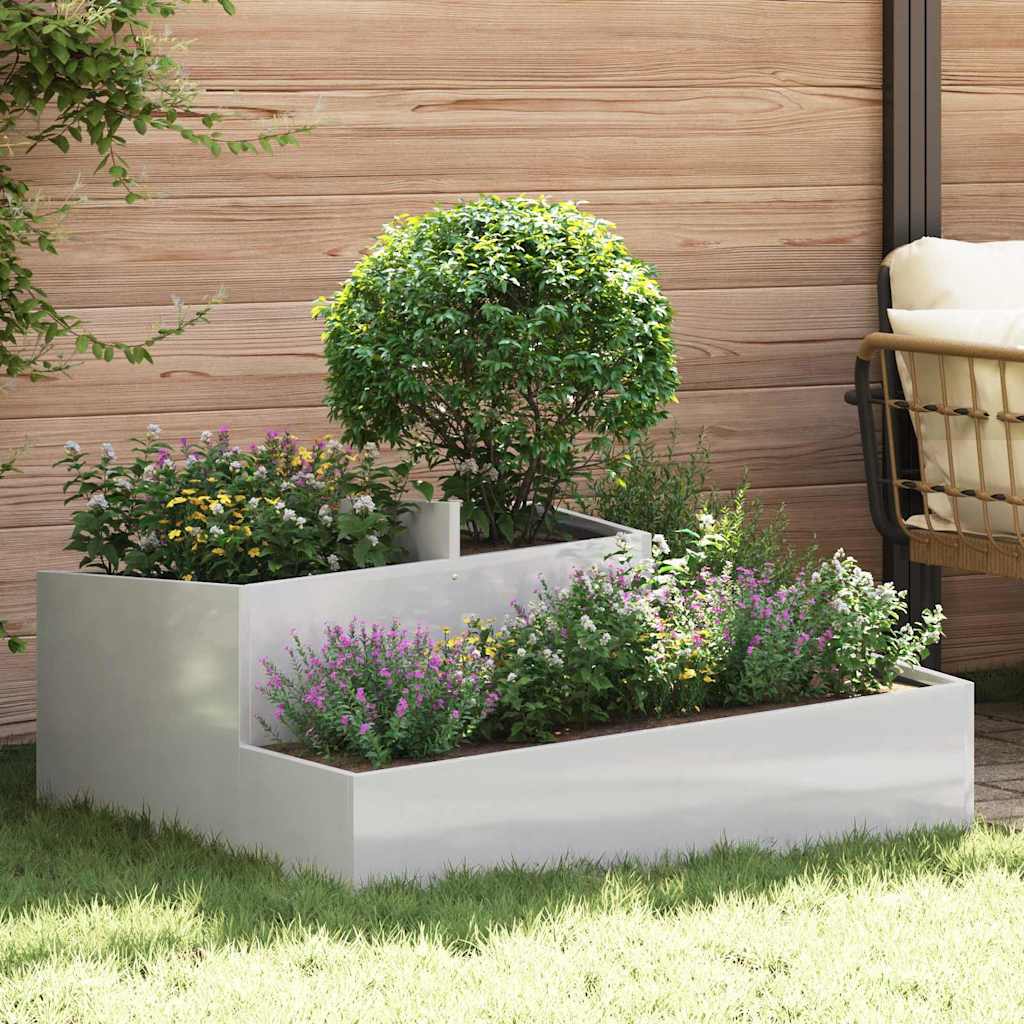 Garten-pflanzgefäß Silber 100 X 100 X 50 Cm Edelstahl