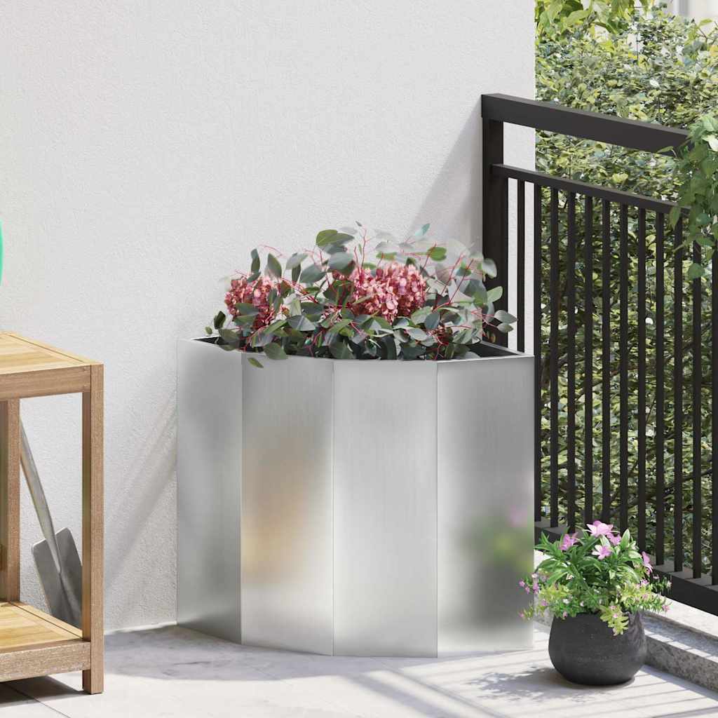 Eckpflanzer Silber 45 X 45 X 50 Cm Verzinkter Stahl