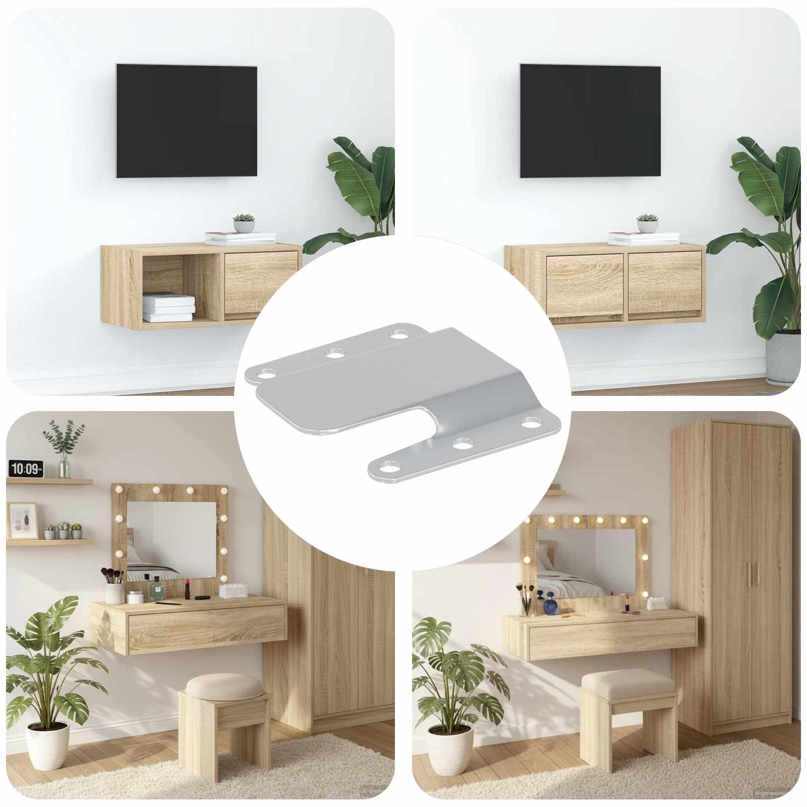 Flush-montagehalterung 419 Pcs Silber 75 X 66 X 1,4 Mm Stahl
