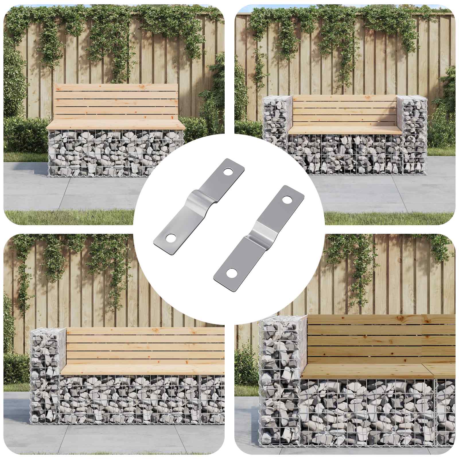 Einschlagplatte 2 Pcs Silber 50 X 10 X 1,2 Mm Eisen