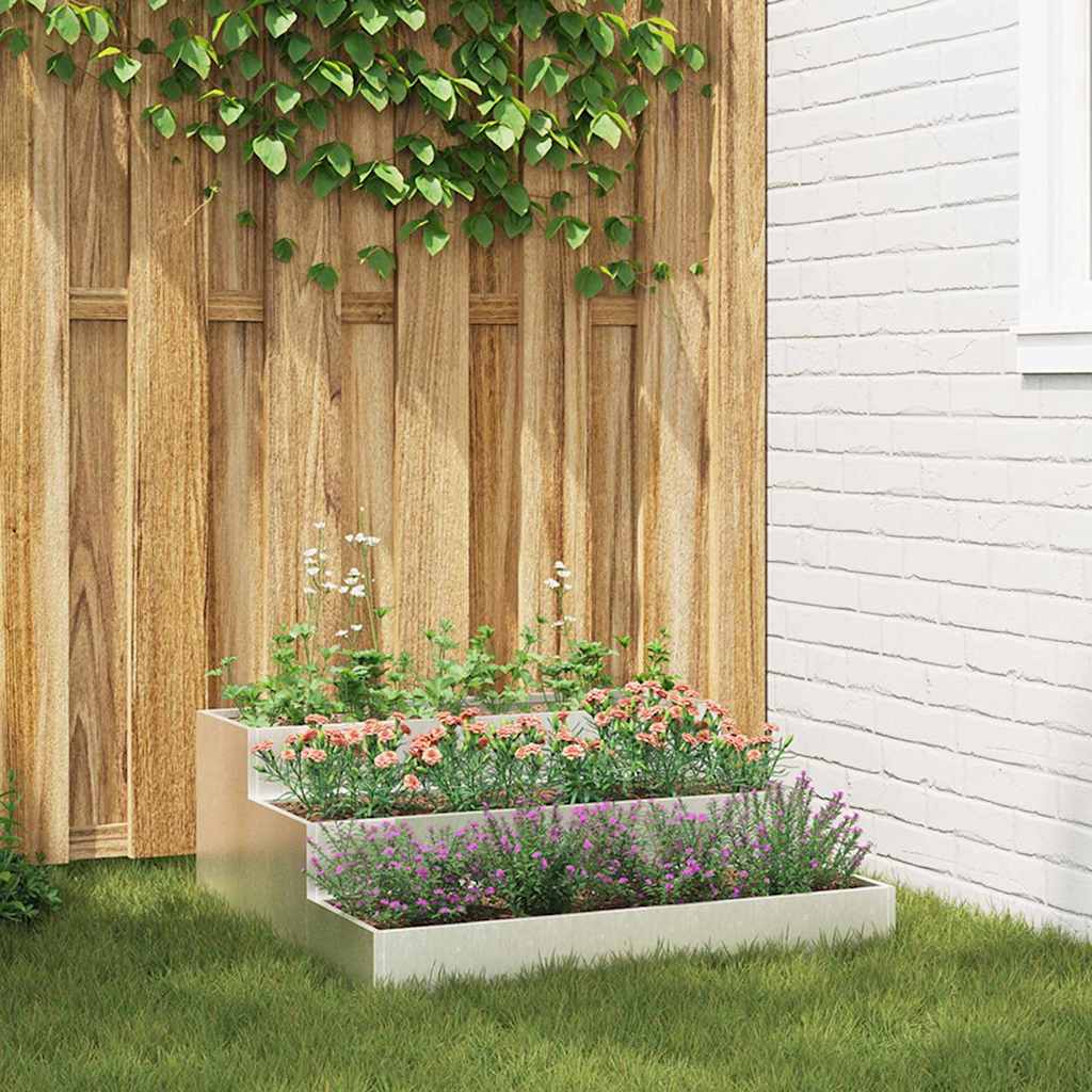 Garten-pflanzgefäß Silber 90 X 90 X 35 Cm Edelstahl