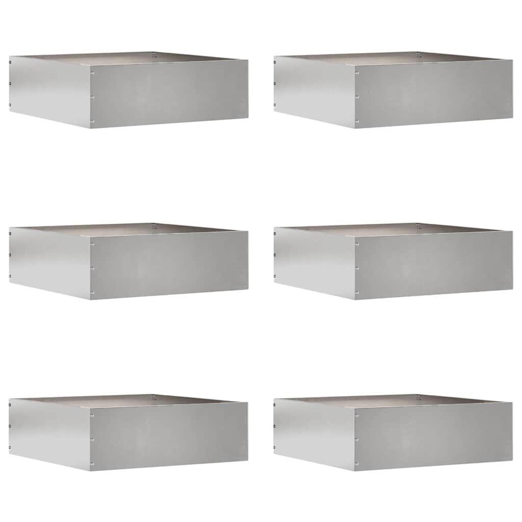 Raseneinfassung 6 Pcs Silber 40 X 40 X 13 Cm Edelstahl