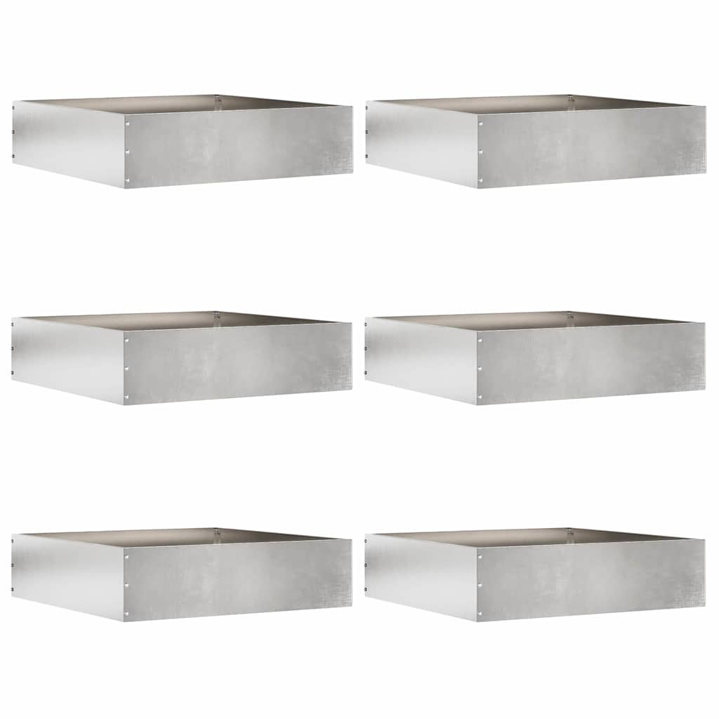 Raseneinfassung 6 Pcs Silber 50 X 50 X 13 Cm Edelstahl