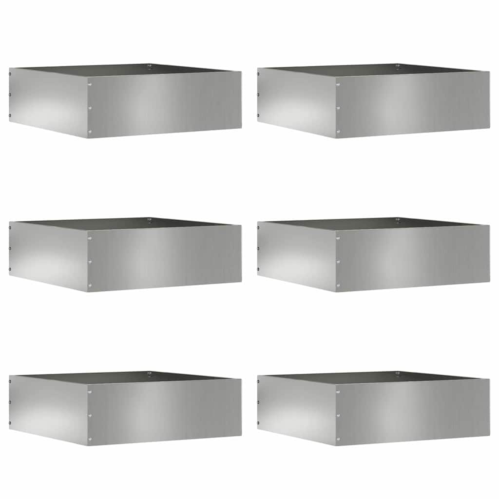 Raseneinfassung 6 Pcs Silber 40 X 40 X 13 Cm Verzinkter Stahl