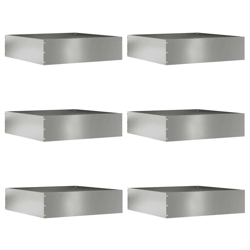 Raseneinfassung 6 Pcs Silber 50 X 50 X 13 Cm Verzinkter Stahl