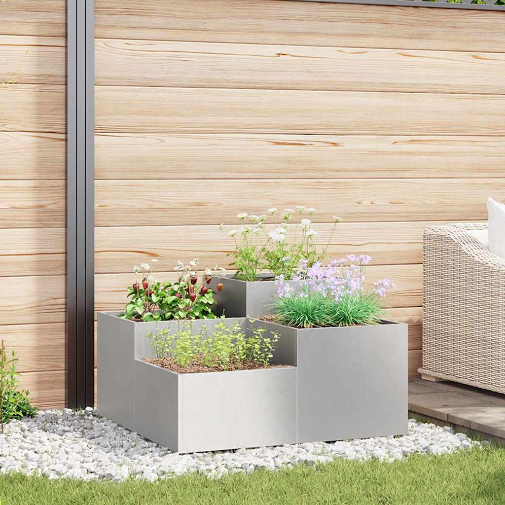 Gartenblumentopf Silber 80 X 80 X 48 Cm Edelstahl