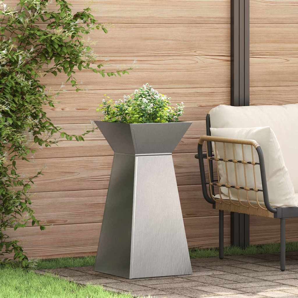 Säulen Pflanzer Silber 35 X 35 X 73 Cm Edelstahl