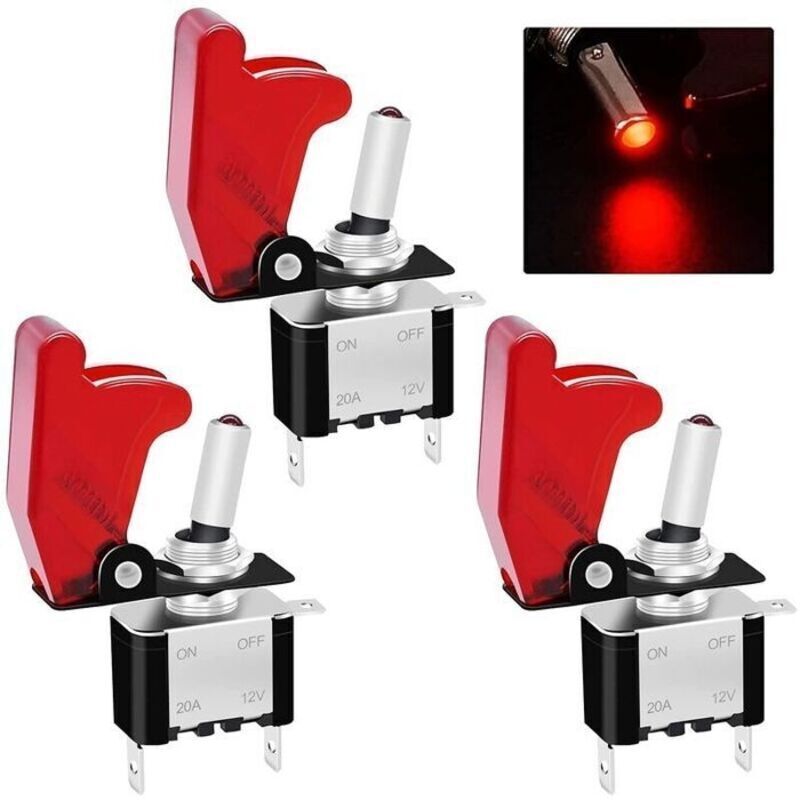 5-teiliger Hebelschalter Mit Roter Led, 12 V, 20 A, Ein/aus, 3-polig, 2-positionen-wippschalter