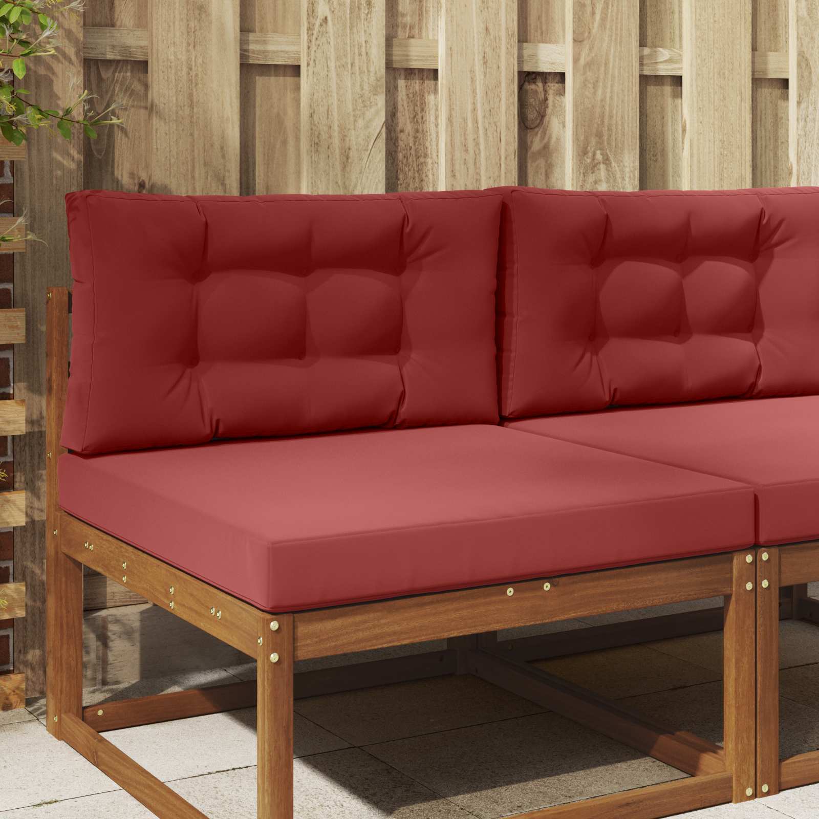 Sofakissen Für Draußen 2 Pcs Weinrot Polyester