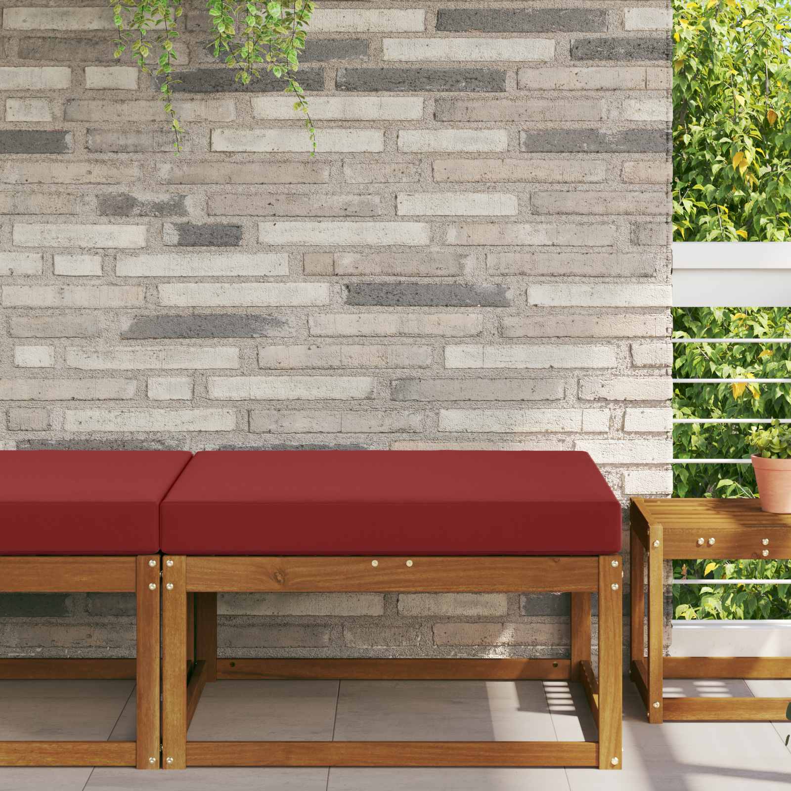 Sofakissen Für Draußen Weinrot 80 X 80 X 8 Cm Polyester