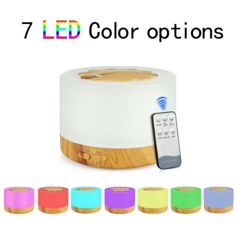 500-ml-aroma-diffusor, Ultraschall-diffusor Mit 7 Led-farben, Luftbefeuchter Für Zuhause, Büro Und Spa