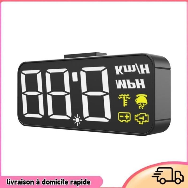 H90s 3,7-zoll Universal-auto-windschutzscheibenprojektor Head-up-display Motorrad-temperaturanzeige Schwarzes Gehäuse