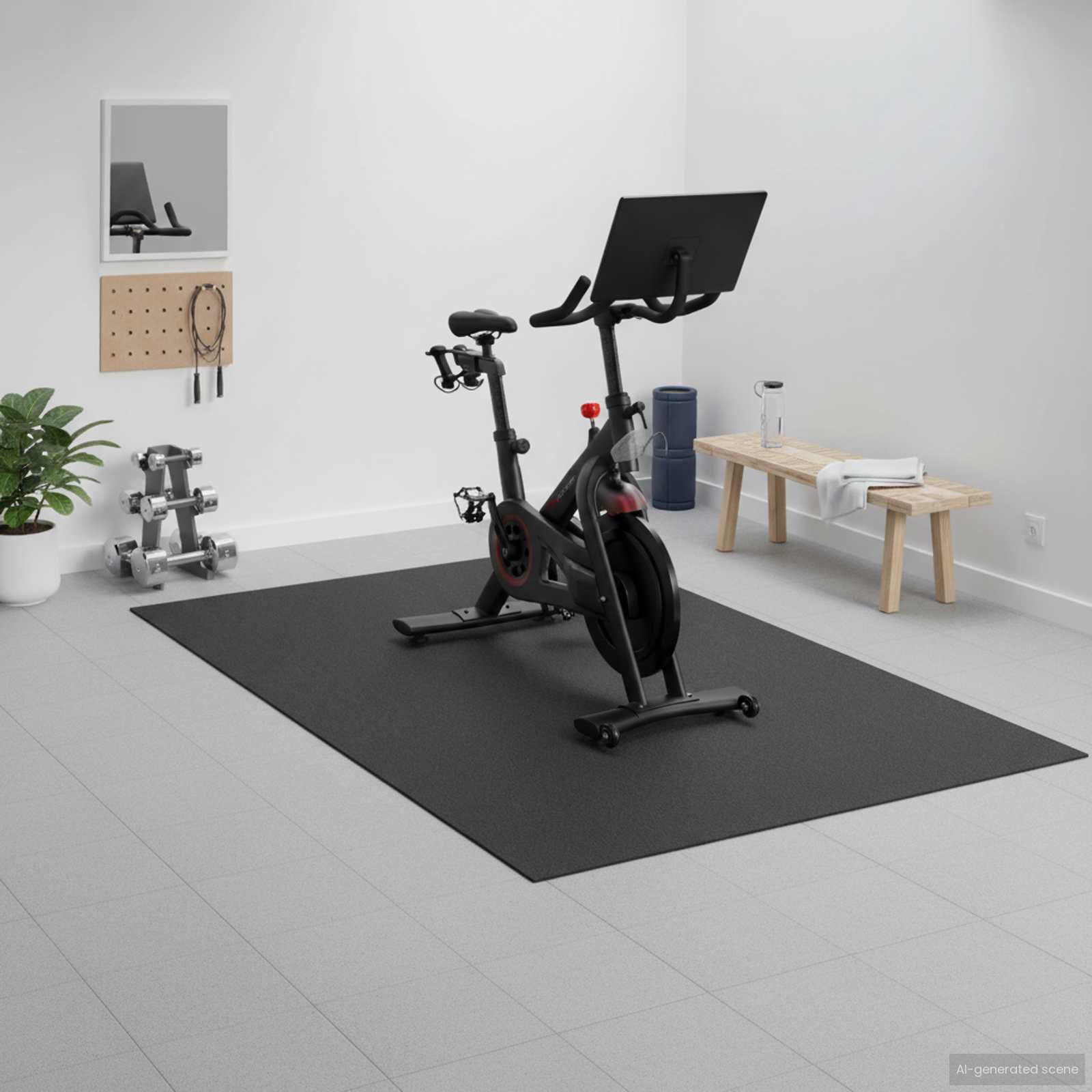 Sport Schutzmatte Schwarz 243 X 152 X 0,6 Cm Hochdichtes Pvc
