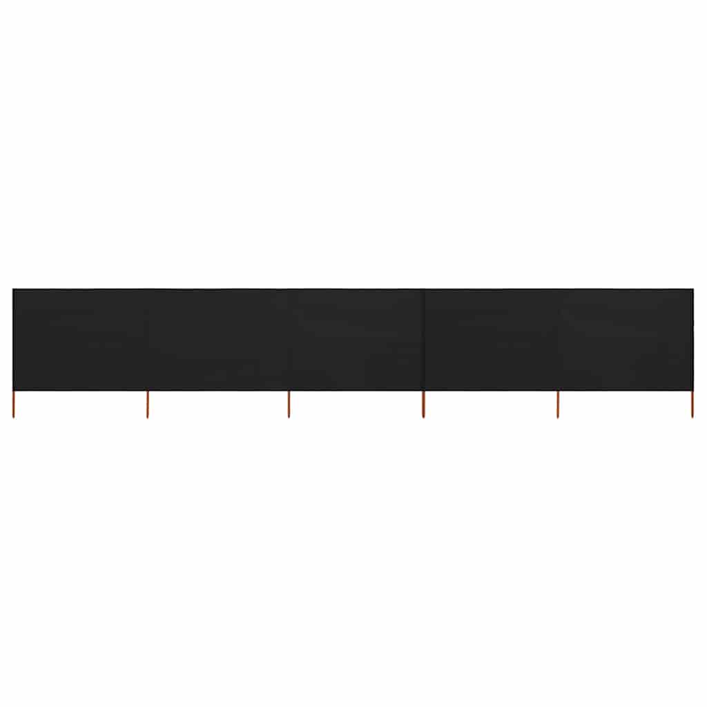5-teiliges Windschutzgewebe 600 X 160 Cm Schwarz