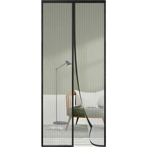Moskitonetz Für Türen Und Fenster 180 X 220 Cm, Alle Größen Magnetischer Moskitonetze, Hochwertiges Schwarzes Moskitonetz, Einfach Anzubringen