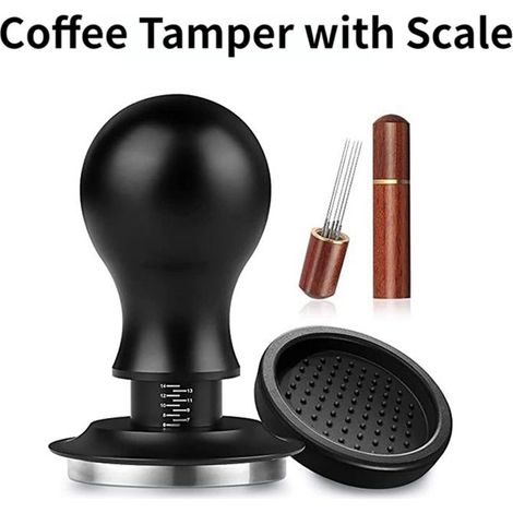 58-mm-espresso-kaffeestößel Mit Pulverpresse, Edelstahl-tampons Mit Skaliertem Kaffeeauslauf