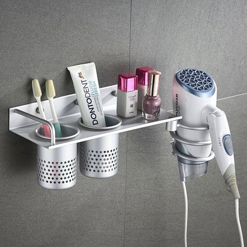 Wandhalterung Aus Aluminium Für Haartrockner, Spiralförmige Haarstyling-geräte, Hängende Haartrocknerhalterung, Lockenstab