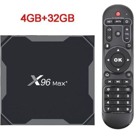 X96 Max Plus Smart Tv Box Mit Android 9.0, Amlogic S905x3 Quad-core-prozessor, 4 Gb Ddr4-ram, 32 Gb Speicher, 2,4-ghz-/5-ghz-wlan, Bluetooth 1000m, 4k-videowiedergabe Und Google Play.