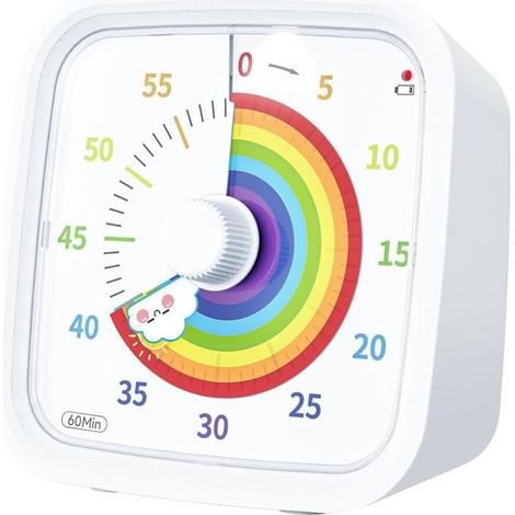 Regenbogen-visual-timer Mit Schutzhülle, Regenbogen-timer Für Kinder, 60-minuten-countdown-timer