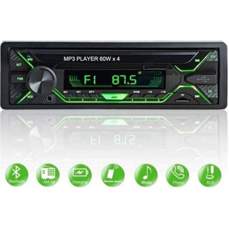 Bluetooth-fm-autoradio Mit 4 X 60 W, Mp3-player, Freisprecheinrichtung, Usb-, Sd-, Tf- Und Aux-anschluss Sowie Fernbedienung