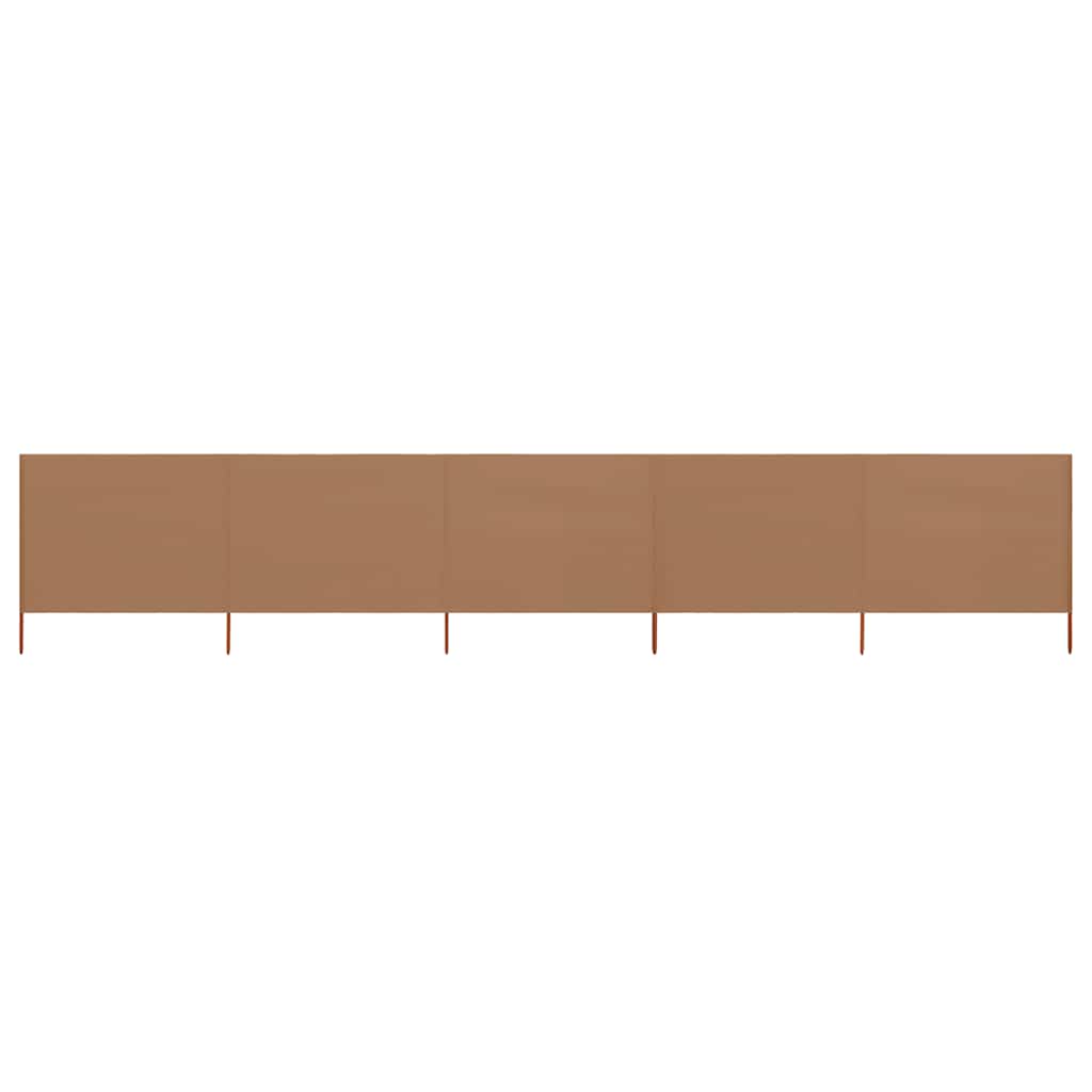 5-teiliges Windschutzgewebe 600 X 120 Cm Taupe
