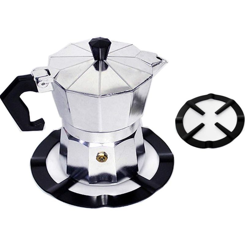 2 Kaffeemaschinenhalterungen, Gasherdhalterung, Wokhalterung Aus Edelstahl, Wokadapter, Kompatibel Mit Espressomaschinen, 13,2 X 13,2 X 0,25 Cm (schwarz)