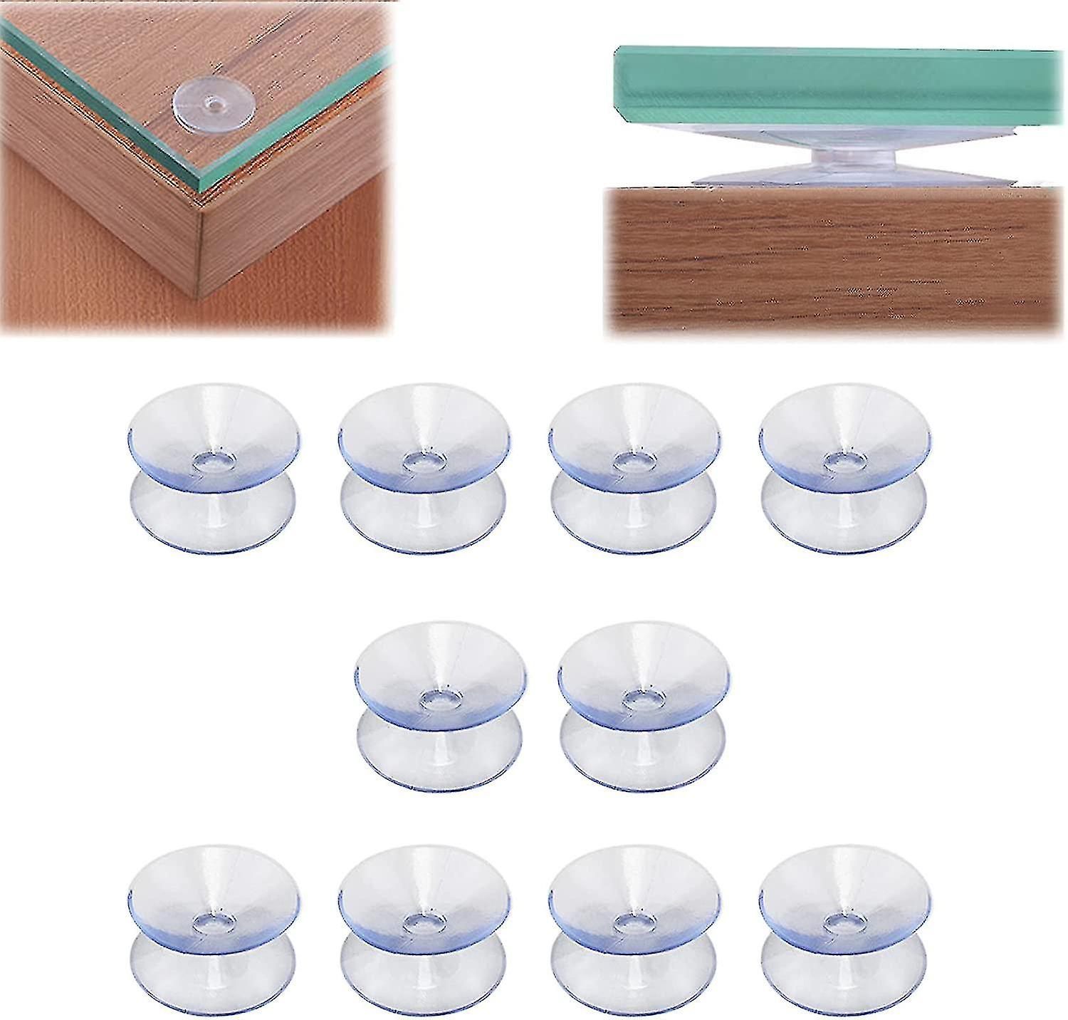 Set Mit 10 Transparenten, Doppelseitigen, Rutschfesten Saugnäpfen Für Glastischplatten