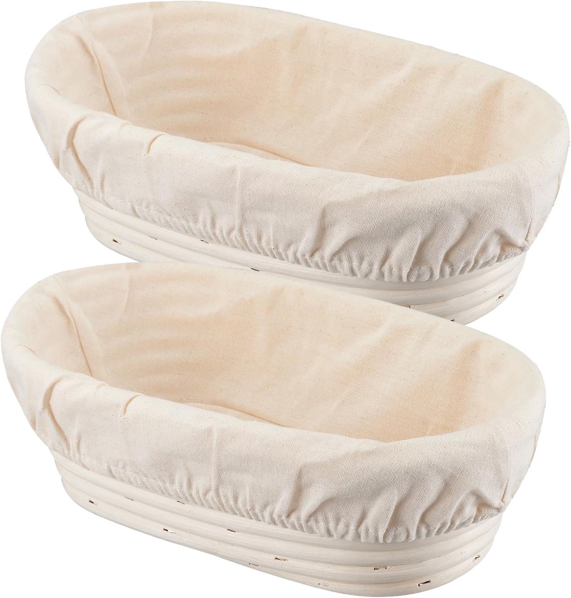 2-teilige Backform – Ovale 25-cm-brote – Handlage Zum Verrotten Von Nüssen – Inkluderer Linputetrekk – Für Sauerteig Und Brotbacken