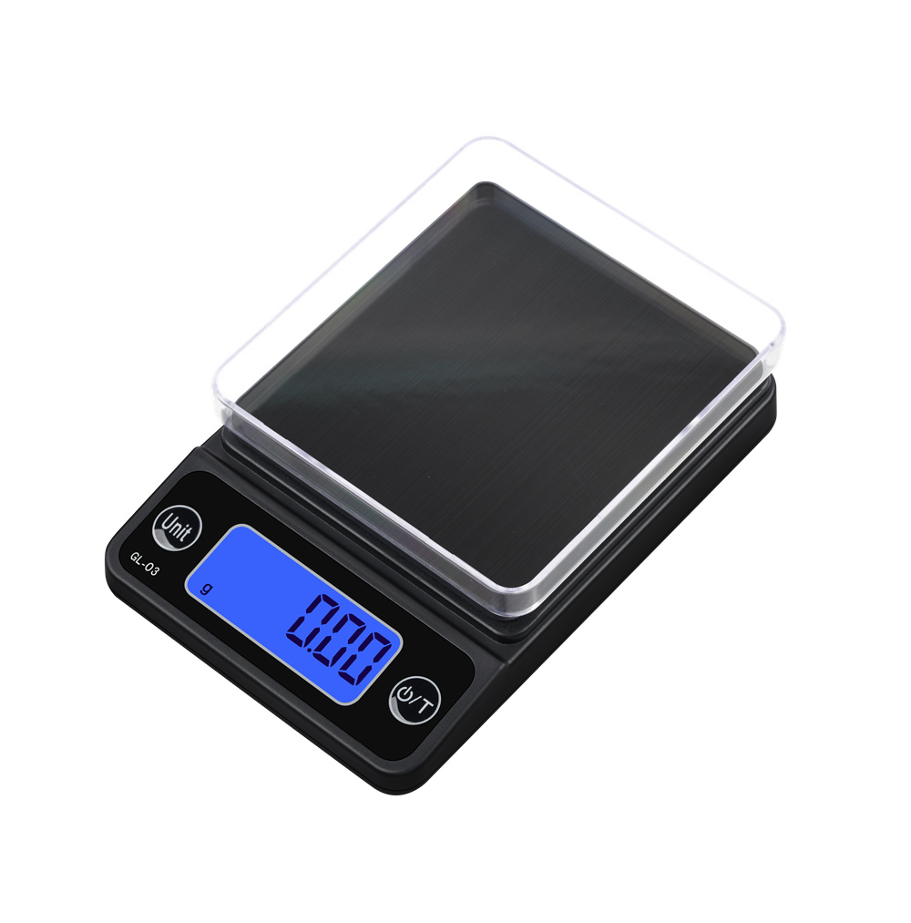 Schmuckwaage / Kaffeewaage / Taschenwaage Mit Hoher Präzision, Schwarz, 500 G / 0,1 G, Größe M, Schwarz