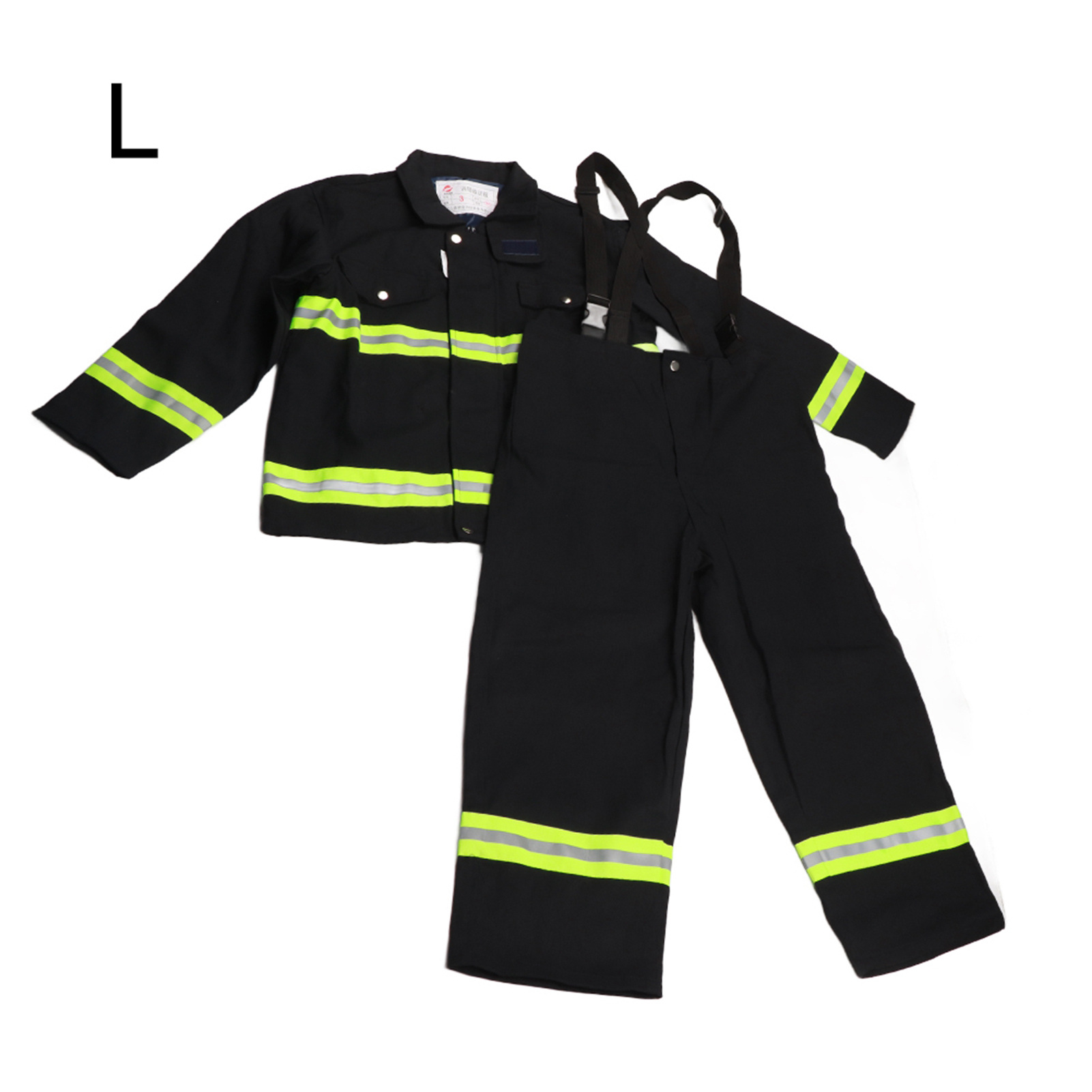 Flammhemmende Kleidung, Feuerfeste, Hitzebeständige Feuerwehr-schutzjacke Und -hose Mit Reflektoren, Größe L