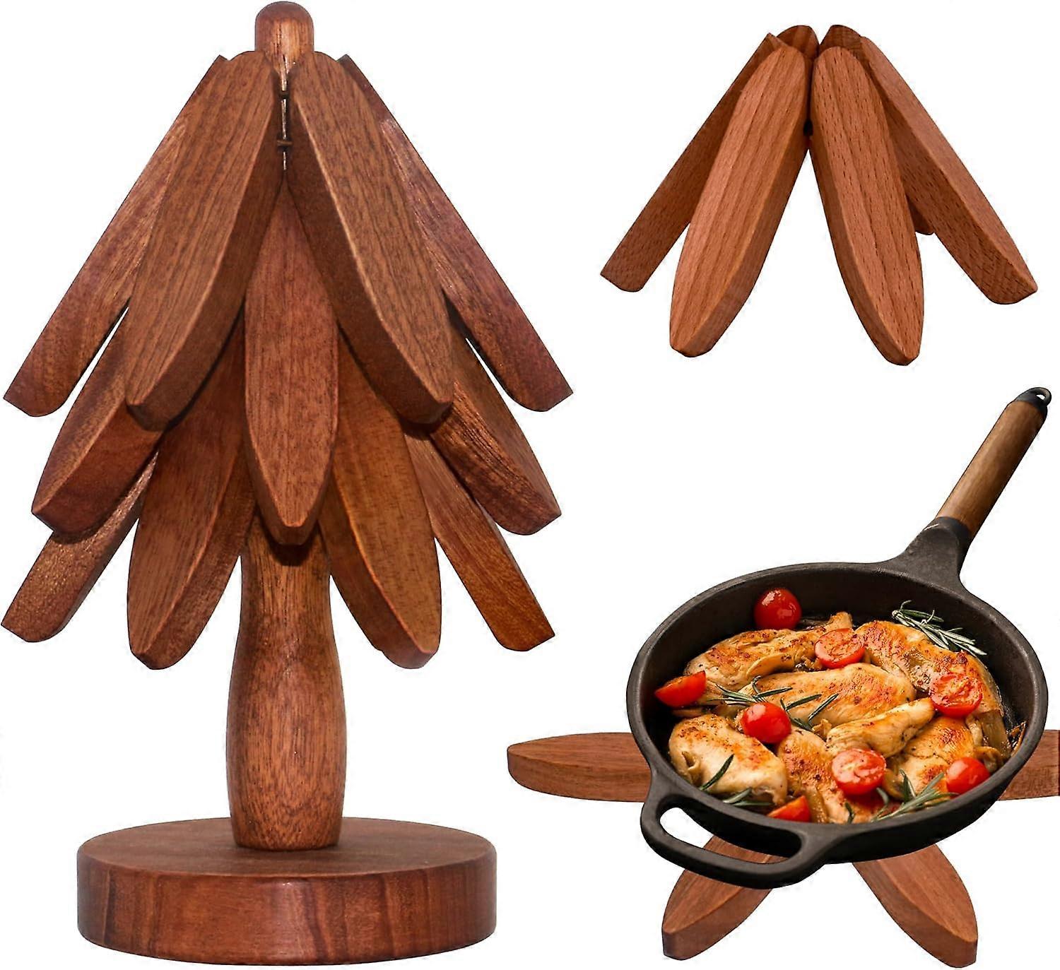 Untersetzer Aus Holz, Topfuntersetzer Aus Holz Für Heiße Speisen – 3er-set Zur Einfachen Aufbewahrung – Geeignet Für Heiße Speisen, Töpfe, Schüsseln, Teekannen Und Warmhaltebehälter