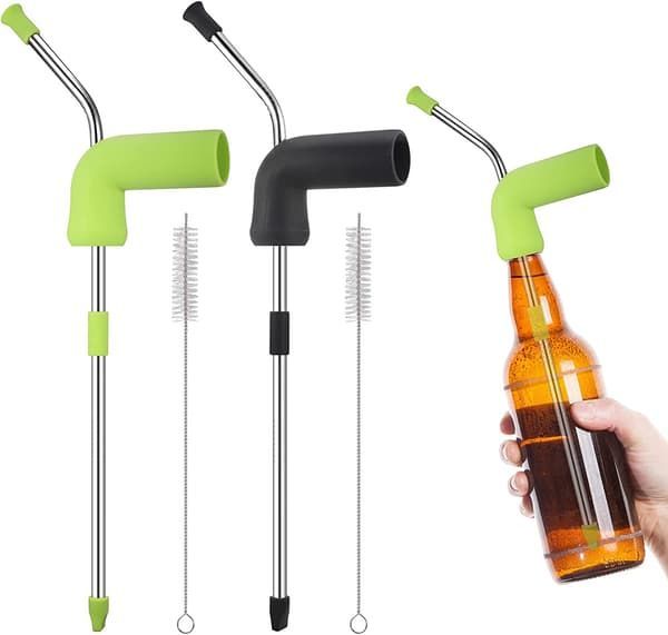 Bierschnorchel-set (2er-pack), Doppel-bierschnorchel, Alkohol-trinkschnorchel, Alkohol-trinkschnorchel Mit 2 Bürsten, Für Familienunterhaltung, Partys, Urlaub Und Bars