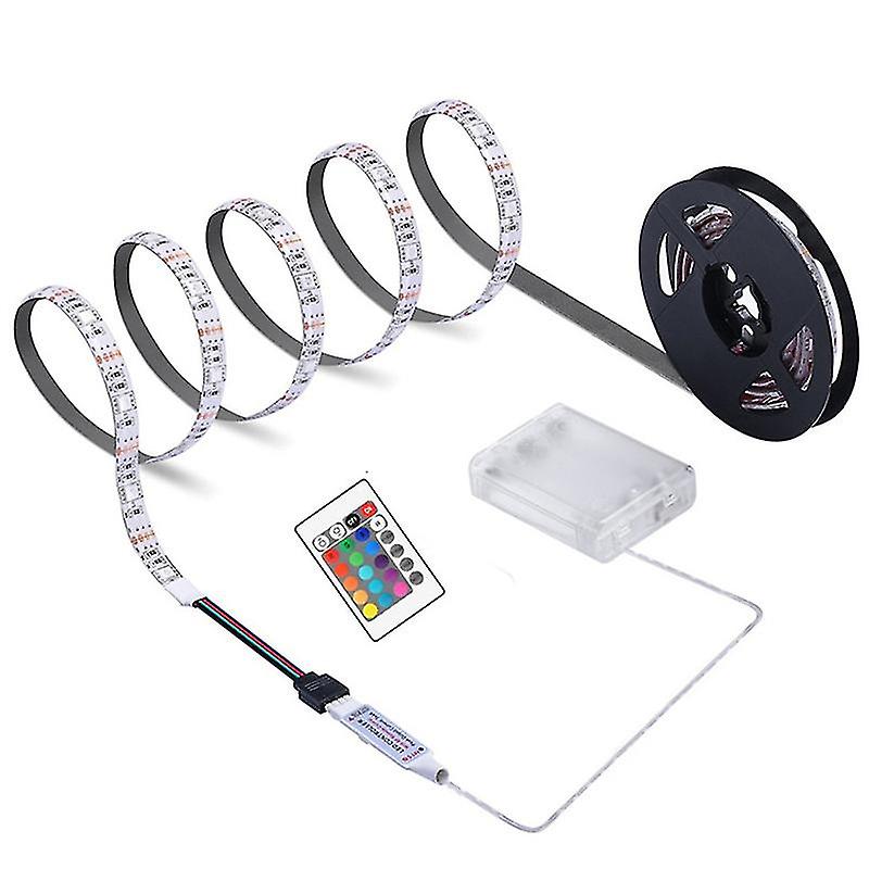 Led-streifen Mit Fernbedienung, Batteriefach, Hohe Helligkeit, Ip65 Wasserdicht, 5v Dc, Rgb 5050, Wanddekoration Für Fernseher Oder Andere Zwecke.