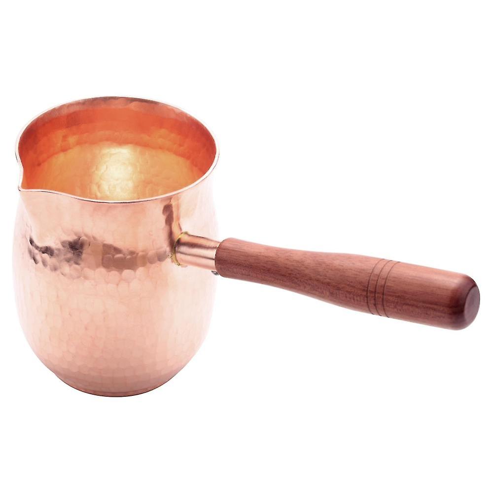 Handgefertigtes 450-ml-kaffee-/teeservice Aus Reinem Kupfer, Türkische, Griechische Oder Arabische Kaffeekanne Mit Holzgriff.