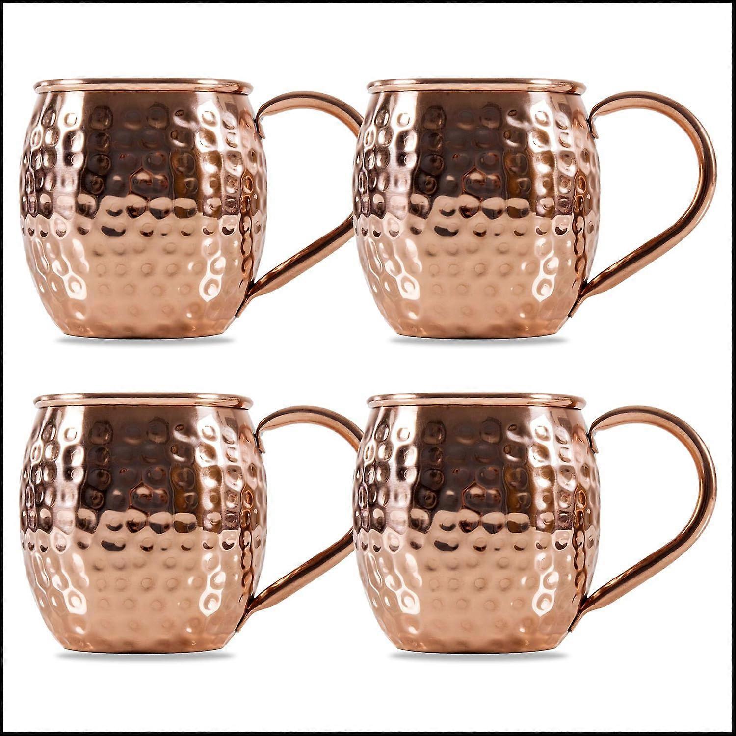 Moscow Mule Becher, 4er-set, Perfekt Für Alle Kaltgetränke, Kupferbiergläser Für Cocktails