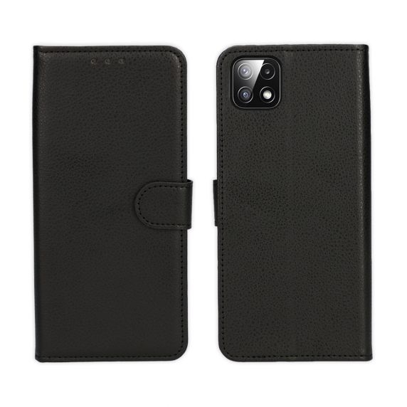 Samsung Galaxy A22 5g Brieftaschenhülle Mit Ständer, Farbe Schwarz