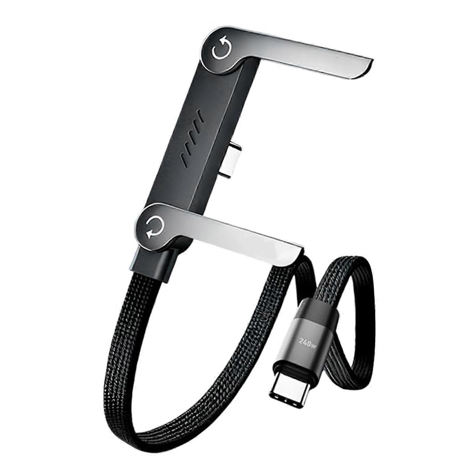 2-in-1-schnellladekabel Mit Unsichtbarem Ständer Und Integrierter Halterung Für Smartphones Und Tablets, Das Schnelles Und Einfaches Laden Ermöglicht.