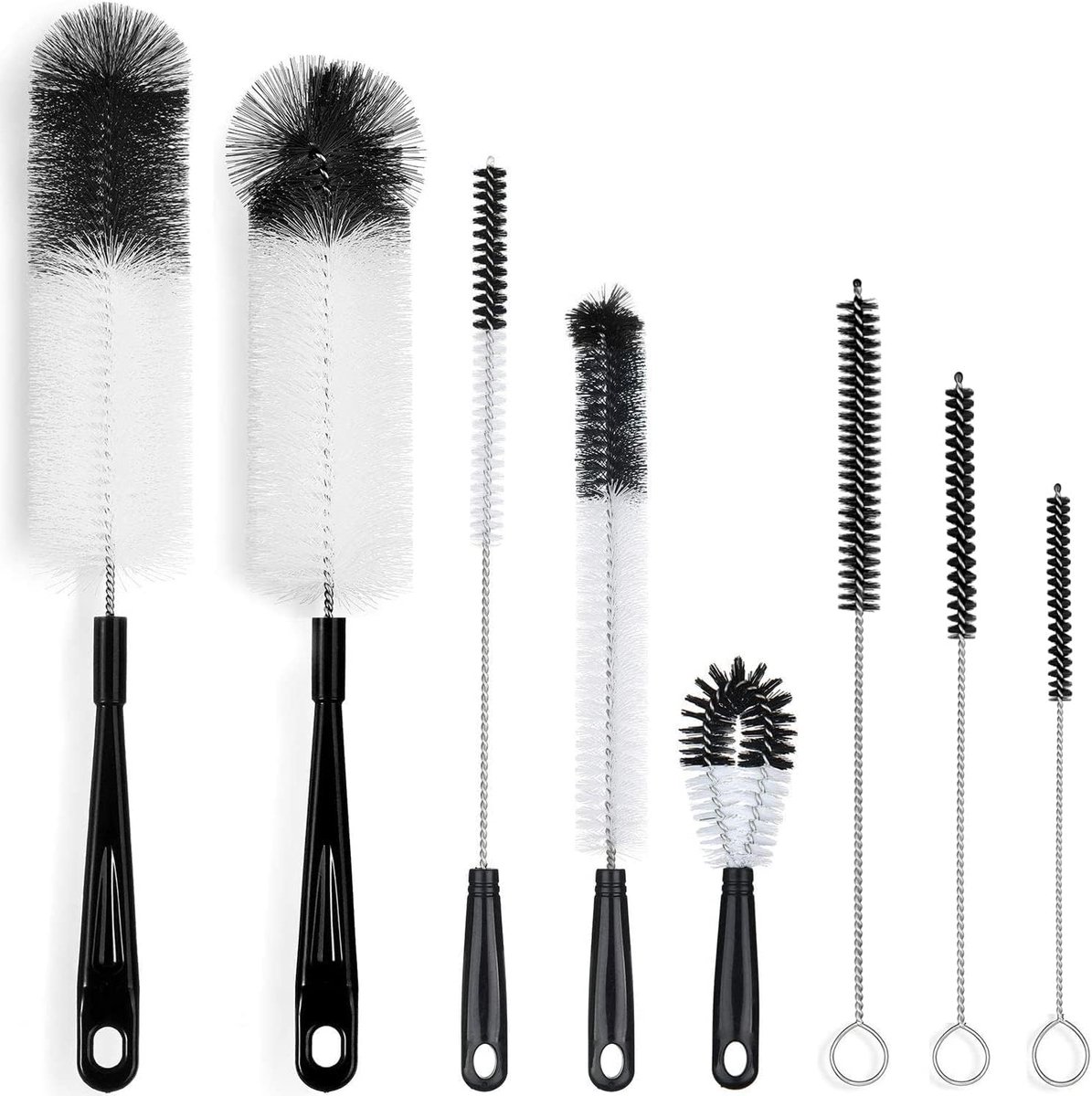 Ing Ein Set Aus 8 Extra Langen Flaschenbürsten Zur Einfachen Reinigung Von Flaschen, Strohhalmen, Teekannen Usw. (10 Mm)