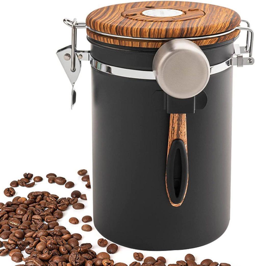 1500/1800 Ml Kaffeedose Aus Edelstahl, Luftdichtes Vorratsglas Mit Messlöffel